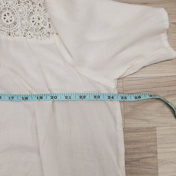 OLD NAVY Womens Ivory White Crochet Sheer Cotton Blouse XL - Picture 4 of 8